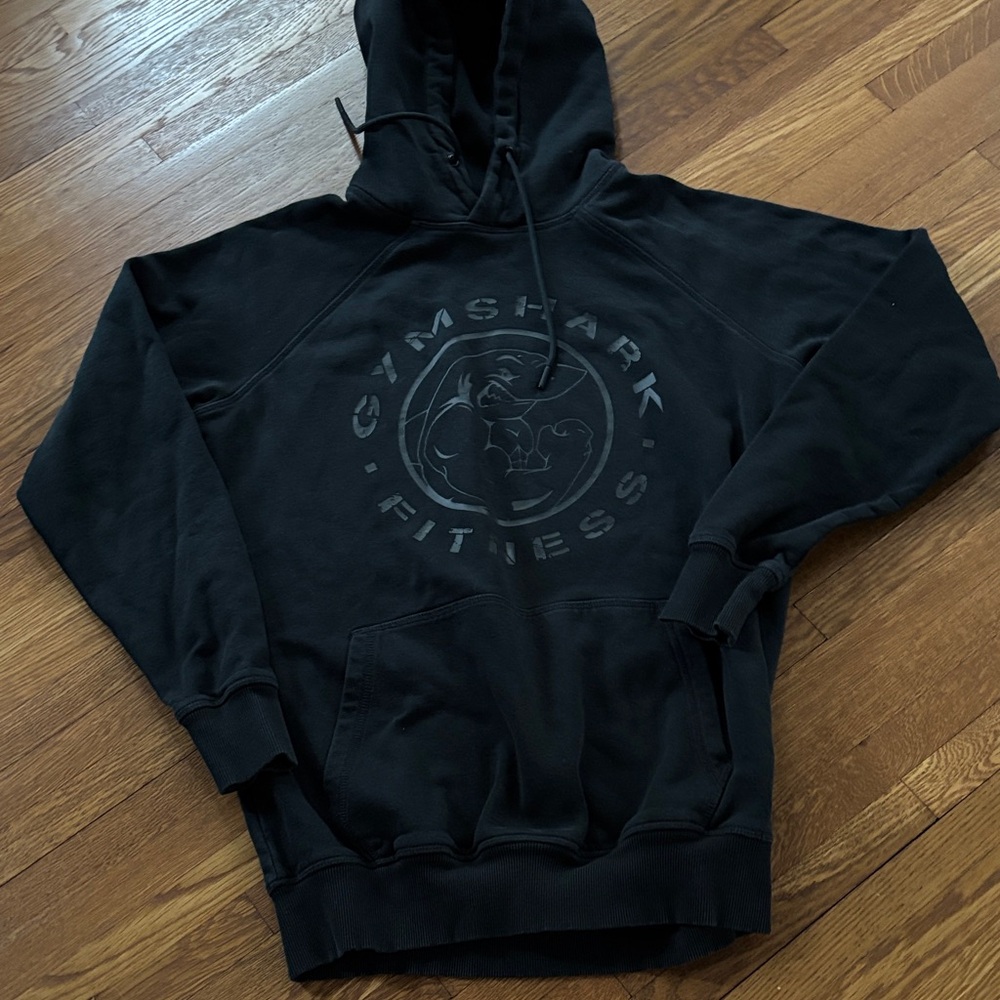 Gymshark Black Sweatshirt Hoodie with Circular Graphic